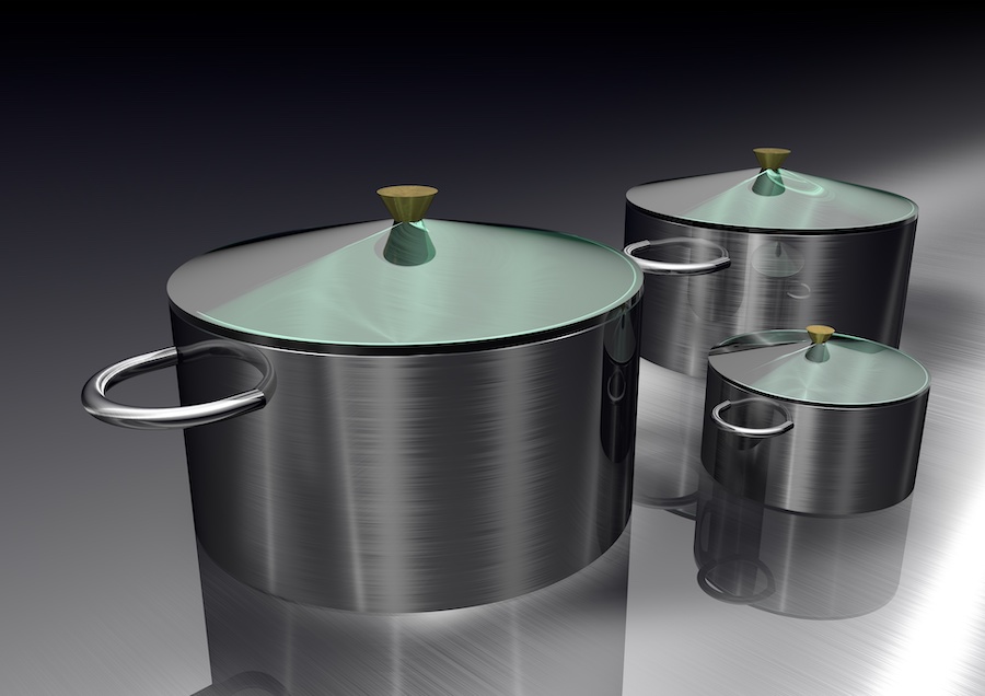 Набор из трех металлических кстрюль