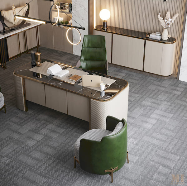 Шикарный бежевый стол для руководителя