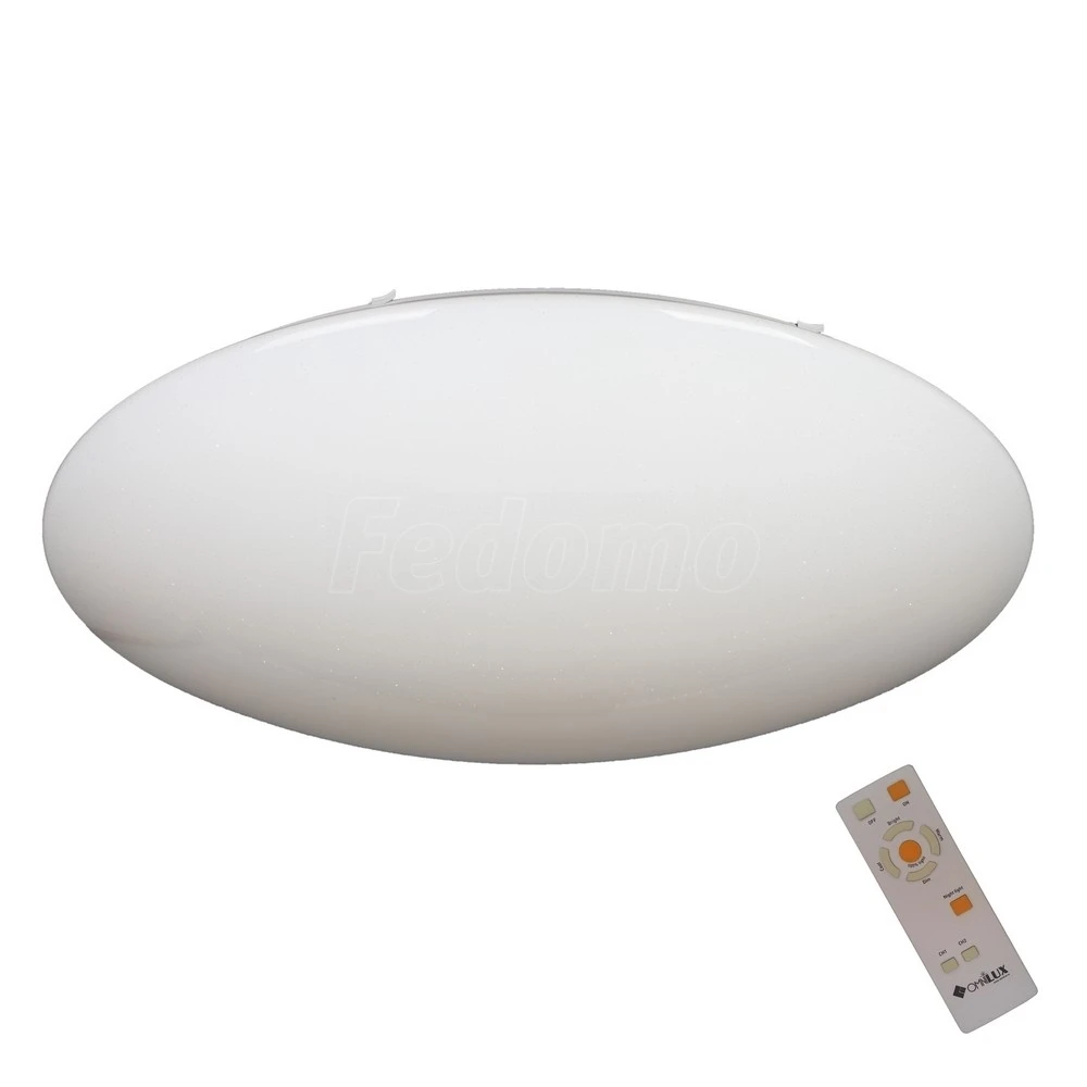 potolochnyj svetilnik svetodiodnyj kruglyj belyj s pultom upravleniya 3000 6400k omnilux berkeley oml 43007 100