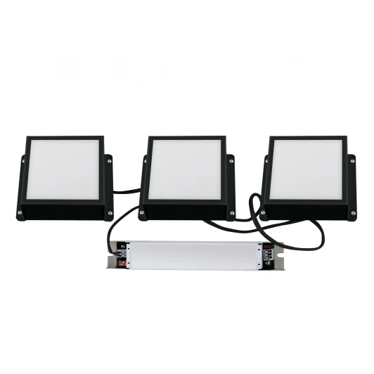 ULP-1010-20W/4000K IP54 GRILYATO OPAL BLACK KIT03 Светильники светодиодные потолочные встраиваемые, комплект из 3 штук 4000K для ячеек 100x100мм в комплекте с и/п Uniel Grilyato Opal ULP-1010-20W/4000K IP54 GRILYATO OPAL BLACK KIT03