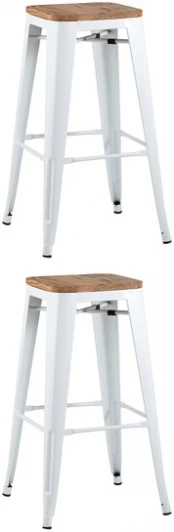 УТ000038369 Стул барный TOLIX WOOD белый глянцевый 2 шт Stool Group (арт.УТ000038369)