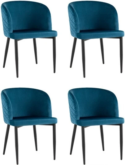 УТ000037523 Стул Оскар велюр сине-зеленый 4 шт Stool Group (арт.УТ000037523)