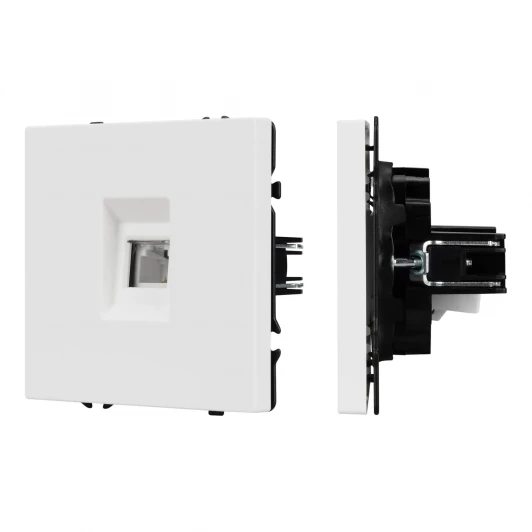 054300 Механизм телефонной розетки SCT-NOBE-MTL1-SFPL-WH (RJ-11, 4C) (Arlight, Белый кварц) 054300