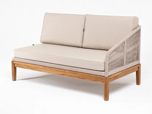 KAN-MLS2-T001 W Mua beige(beige15052) "Канны" левый модуль плетеный из роупа, основание дуб, роуп бежевый круглый, ткань бежевая 15052 4SIS KAN-MLS2-T001 W Mua beige(beige15052)