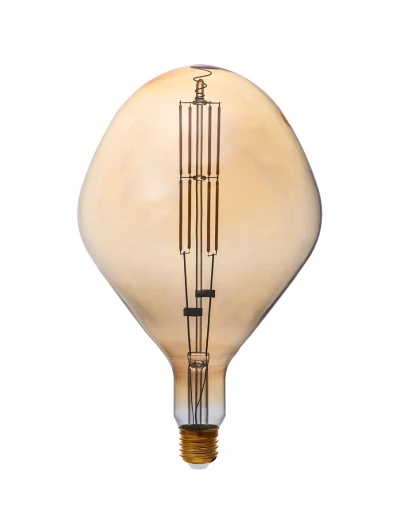 HL-2206 Лампочка светодиодная филаментная прозрачная/бежевая груша E27 8W Hiper Vintage HL-2206