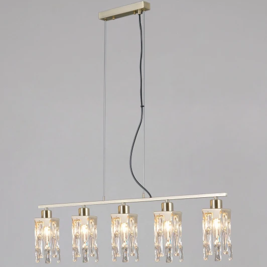 IL3601-5PSQ-26 AB DS Подвесная люстра хрустальная ILLUMICO IL3601-5PSQ-26 AB DS