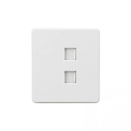 KR-78-0725-1 Розетка компьютерная двойная RJ45+RJ45 кат6 с/у перламутр Kranz Round KR-78-0725-1