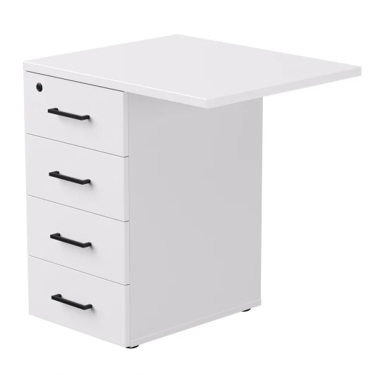 254T2203W3 Тумба приставная Everprof EVO (ЭВО) с топом 710х600x755 Белый 254T2203W3