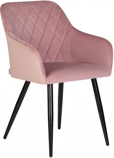 8266-LML ROBERT, цвет сиденья розовый велюр (V108-15), цвет основания черный Стул обеденный ROBERT (черные матовые ножки, велюр V108-15 Розовый)