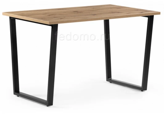 456680 Обеденный стол из дерева Woodville Лота Лофт 120 25 мм дуб вотан / черный матовый 456680