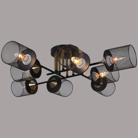 38460-0.3-08 BK+COPPER Подвесная люстра на штанге Reluce 38460-0.3-08 BK+COPPER