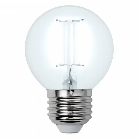 LED-G45-7,5W/NW/E27/CL GLA01TR картон Лампочка светодиодная шар прозрачная E27 7,5W 4000K Uniel LED-G45-7,5W/NW/E27/CL GLA01TR