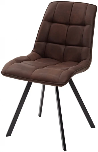 UDC7111PK03BLCK Обеденный стул M-City MIMI коричневый с черными ножками, микрофибра PK-03