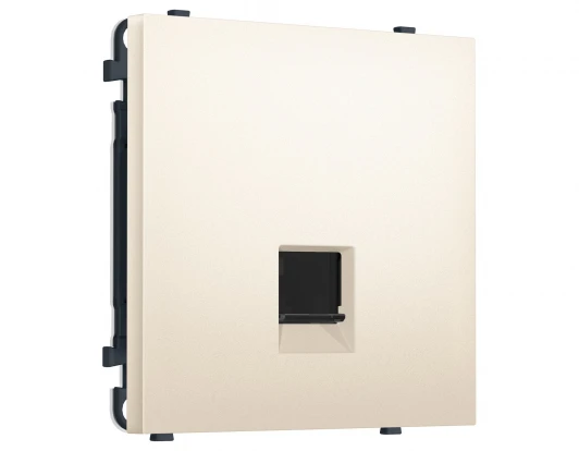 MS252010 Комплект механизма розетки Ethernet RJ-45 с защитной шторкой (Жемчужно-кремовый) Ambrella Volt QUANT PRO MS252010