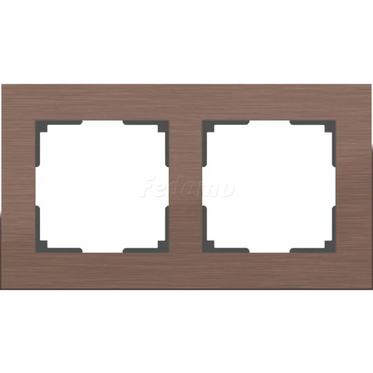 WL11-Frame-02 Рамка на 2 поста Werkel Aluminium, коричневый алюминий