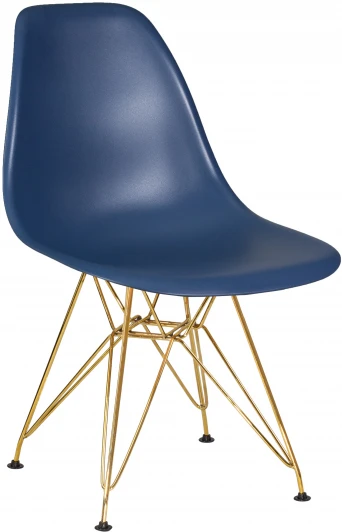 638APP-LMZL DSR, цвет сиденья тёмно-синий (BE-12), цвет основания золото Стул обеденный DSR (ножки золотые, цвет тёмно-синий (BE-12))