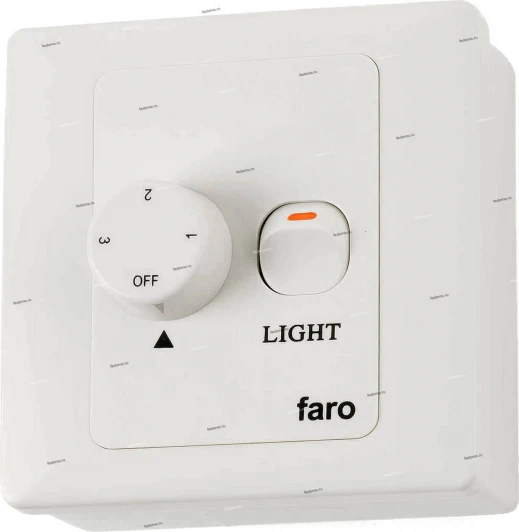 33928FAR Настенный регулятор скорости вращения лопастей накладной Faro, 3 режима, белый, 100W, IP20