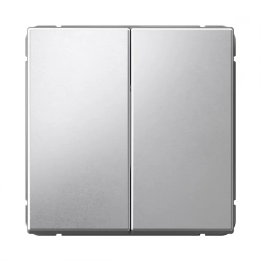 GAL000317 Выключатель двухклавишный (алюминий) Systeme Electric GAL000317