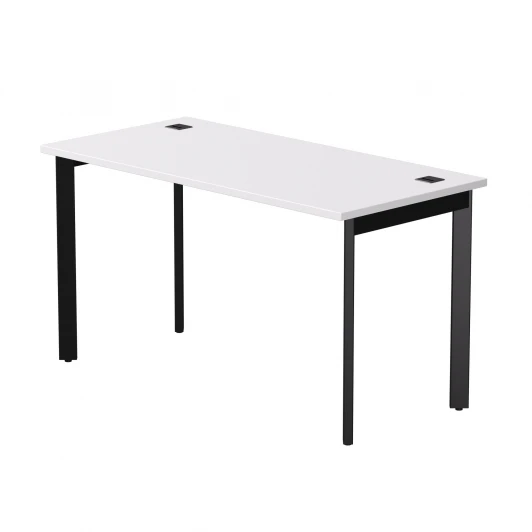 254S003W39005 Стол прямой Everprof EVO (ЭВО) на металлокаркасе 1380х670х755 мм опоры 45гр Белый/Черный 254S003W39005