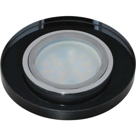 DLS-P106 GU5.3 CHROME/BLACK Встраиваемый точечный светильник Fametto Peonia DLS-P106 GU5.3 CHROME/BLACK (220V, круглые)