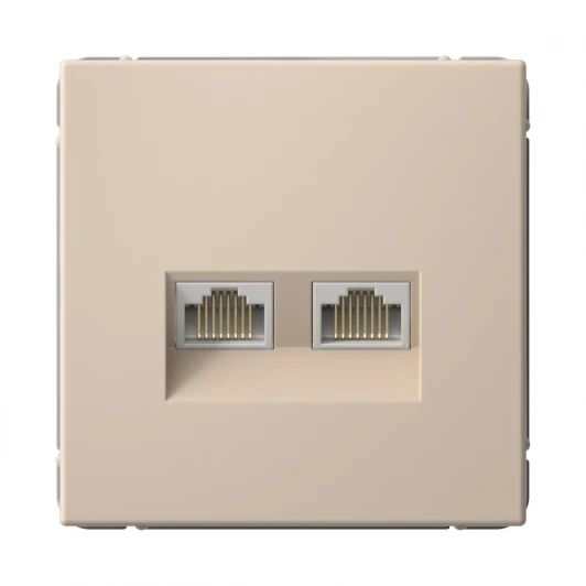 GAL001288 Розетка Ethernet RJ-45 двойная (песочный) Systeme Electric GAL001288