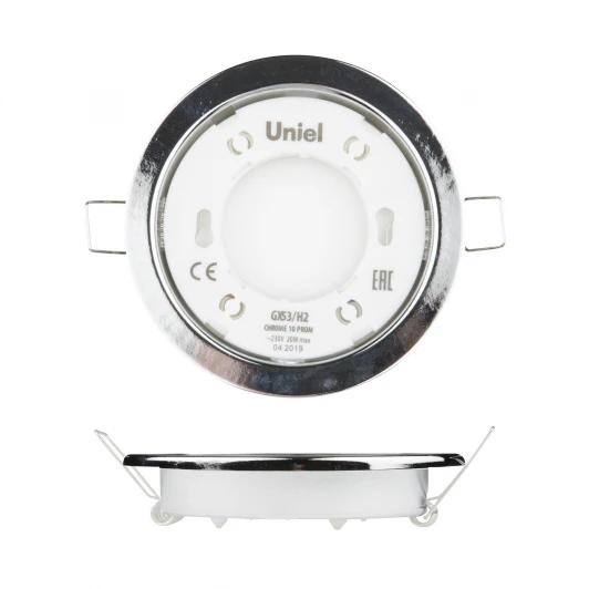 GX53/H2 CHROME 10 PROM Встраиваемый точечный светильник Uniel GX53/H2 CHROME 10 PROM (220V, круглые)