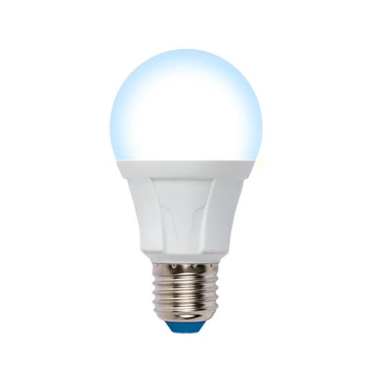 LED-A60 10W/6500K/E27/FR/DIM PLP01WH картон Лампочка светодиодная шар белая E27 10W 6500K Uniel LED-A60 10W/6500K/E27/FR/DIM PLP01WH