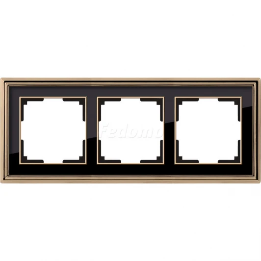 WL17-Frame-03 Рамка на 3 поста Werkel Palacio, золото с черным
