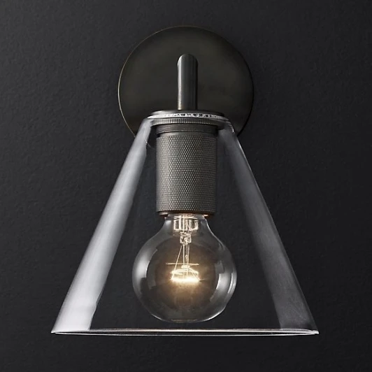 44.543 Бра Rh Utilitaire Funnel Shade Single Sconce Black ImperiumLoft 44,543 (123269-22)