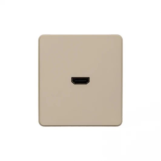 KR-78-0730-7 Розетка HDMI с/у шелк Kranz Round KR-78-0730-7