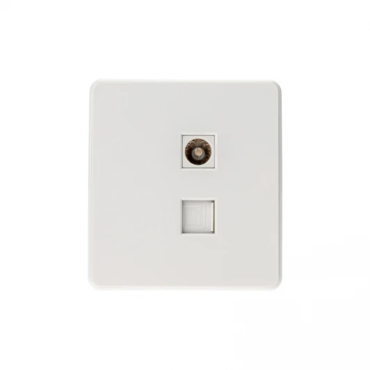 KR-78-0722-1 Розетка компьютерная RJ45 кат6 + TV с/у перламутр Kranz Round KR-78-0722-1