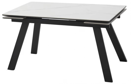 480M06051 Стол МОРИС-2 140 цвет MATTE БЕЛЫЙ МРАМОР, керамика / Черный каркас M-City 64592