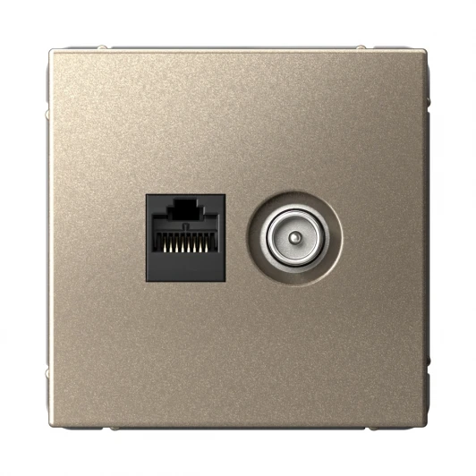 GAL000589 Розетка ТВ + Ethernet RJ-45 (шампань) Systeme Electric GAL000589