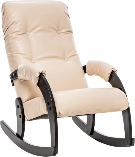 2104741000003 Кресло-качалка Модель 67 Венге, к/з Polaris Beige (Фанера,Шпон/Экокожа) Leset арт.2104741000003