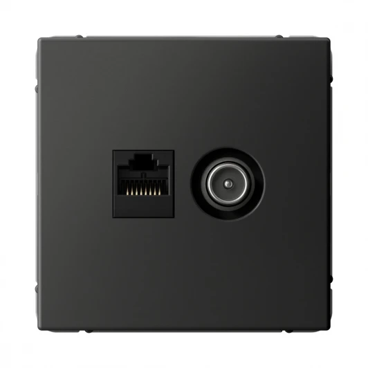 GAL001489 Розетка ТВ + Ethernet RJ-45 (базальт) Systeme Electric GAL001489