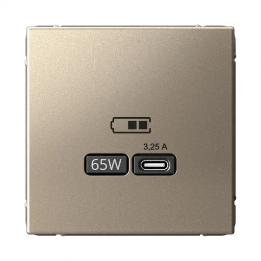 GAL000527 Розетка с быстрой зарядкой USB Type-C 65Вт (шампань) Systeme Electric GAL000527