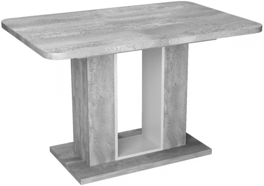 12865 Стол обеденный Toscana (120+40) бетонный камень/белый бриллиант Top Concept 12865