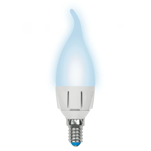 LED-CW37 7W/NW/E14/FR PLP01WH картон Лампочка светодиодная свеча на ветру прозрачная E14 7W 4000K Uniel LED-CW37 7W/NW/E14/FR PLP01WH
