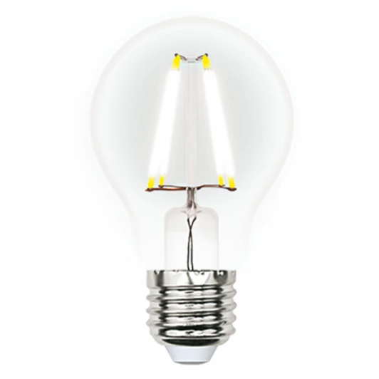 LED-A60-7W/NW/E27/CL/DIM GLA01TR картон Лампочка светодиодная шар прозрачная E27 7W 4000K Uniel LED-A60-7W/NW/E27/CL/DIM GLA01TR