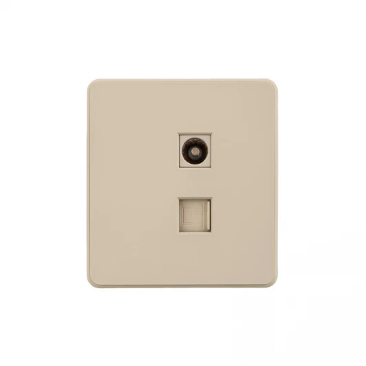 KR-78-0722-7 Розетка компьютерная RJ45 кат6 + TV с/у шелк Kranz Round KR-78-0722-7