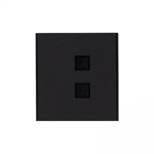 KR-78-0725-5 Розетка компьютерная двойная RJ45+RJ45 кат6 с/у антрацит Kranz Strong KR-78-0725-5