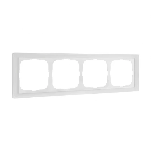 GAL330104 Рамка на 4 поста (матовый белый) Systeme Electric GAL330104