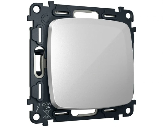 MO401050 Комплект механизма 1-кл выключателя с самовозвратом Ambrella Volt OMEGA MO401050 Серебро глянец QUANT (OP4010, VM113)