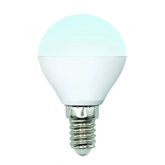 LED-G45-6W/NW/E14/FR/MB PLM11WH картон Лампочка светодиодная груша белая E14 6W 4000K Uniel LED-G45-6W/NW/E14/FR/MB PLM11WH