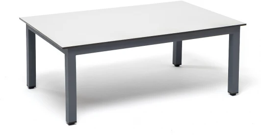 WHITE-90-60-R7024-4sis "Канны" журнальный столик из HPL 90х60, H40, каркас темно-серый (RAL 7024), цвет столешницы "молочный" 4SIS арт.УТ-00008363