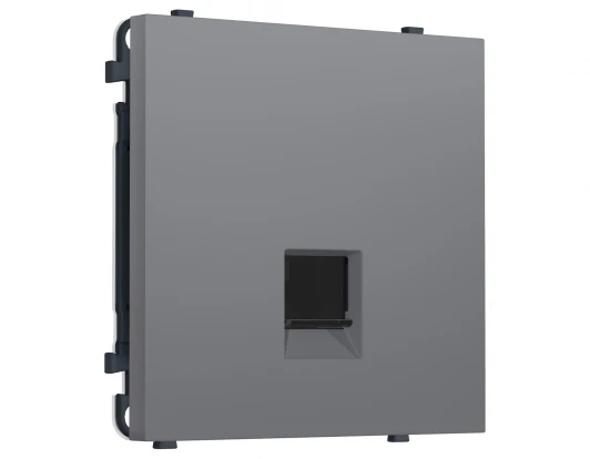 MS872010 Комплект механизма розетки Ethernet RJ-45 с защитной шторкой (Платиново-серый Мягкое касание) Ambrella Volt QUANT PRO MS872010