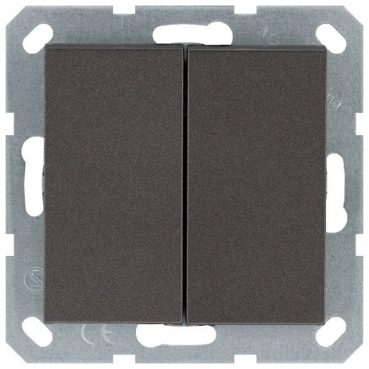 G3020Z Выключатель двухклавишный (мокко) Jasmart G-Classic G3020Z