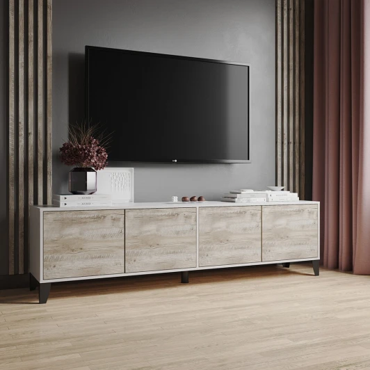Н14471224 Тумба ТВ Парус-11, белый/дуб юкон ТЭКС Н14471224