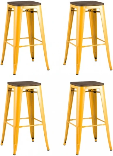 УТ000038374 Стул барный TOLIX WOOD желтый 4 шт Stool Group (арт.УТ000038374)
