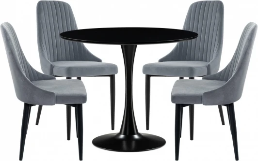 528368 Стол кухонный Woodville Телма gray / black